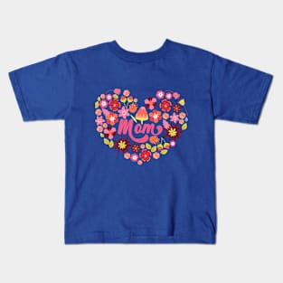 Mom Floral Heart Kids T-Shirt